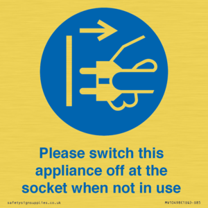 Please switch this appliance off at the socket when not in use
